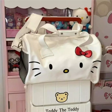 Túi Hello Kitty hình trụ đa năng du lịch thể thao, đeo vai, dung lượng lớn, ngăn giày tách biệt - Giá chỉ 121.999 VND
