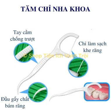 Túi hộp 50 tăm chỉ nha khoa gói riêng, vệ sinh khe kẽ răng, nhỏ gọn, tiện lợi - Giá chỉ 54.000₫ 2