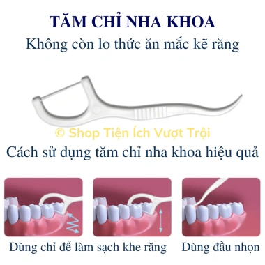 Túi hộp 50 tăm chỉ nha khoa gói riêng, vệ sinh khe kẽ răng, nhỏ gọn, tiện lợi - Giá chỉ 54.000₫ 3