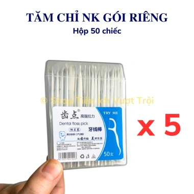 Túi hộp 50 tăm chỉ nha khoa gói riêng, vệ sinh khe kẽ răng, nhỏ gọn, tiện lợi - Giá chỉ 54.000₫ 10