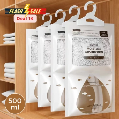 Túi hút ẩm 2 ngăn ECO, chống mốc, ẩm, có móc treo tủ quần áo, giày - Giá 9.200₫