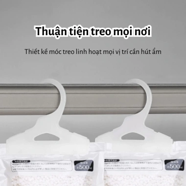 Túi hút ẩm 2 ngăn ECO, chống mốc, ẩm, có móc treo tủ quần áo, giày - Giá 9.200₫