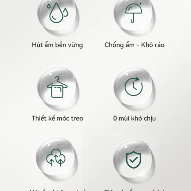 Túi Hút Ẩm Khử Mùi ICON 2 Ngăn Siêu Thấm, Móc Treo, Chống Mốc Cho Tủ Quần Áo