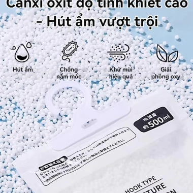 Túi Hút Ẩm Khử Mùi ICON 2 Ngăn Siêu Thấm, Móc Treo, Chống Mốc Cho Tủ Quần Áo