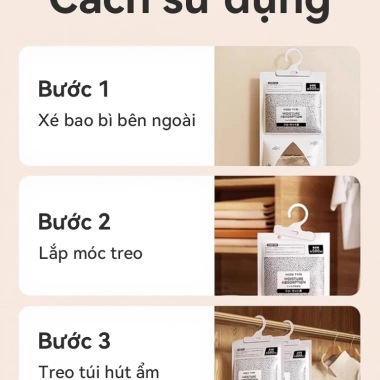 Túi Hút Ẩm Khử Mùi ICON 2 Ngăn Siêu Thấm, Móc Treo, Chống Mốc Cho Tủ Quần Áo