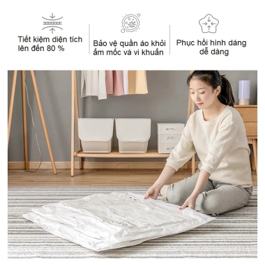 Túi hút chân không đa năng đựng quần áo và chăn màn, khóa zip kín khí - Tiết kiệm không gian, giá 12.979 VND