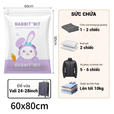 Túi hút chân không đa năng đựng quần áo và chăn màn, khóa zip kín khí - Tiết kiệm không gian, giá 12.979 VND