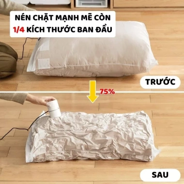 Túi Hút Chân Không Dày Gấp Đôi Đựng Quần Áo, Chăn Màn, Trong Suốt M002 9.300 VND 4