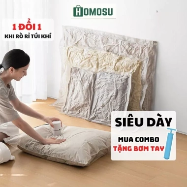 Túi Hút Chân Không Dày Gấp Đôi Đựng Quần Áo, Chăn Màn, Trong Suốt M002 9.300 VND 9