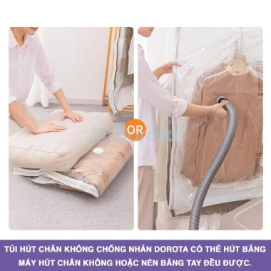 Túi hút chân không DOROTA chống nhăn không bơm, móc treo, tái sử dụng bảo quản áo 5