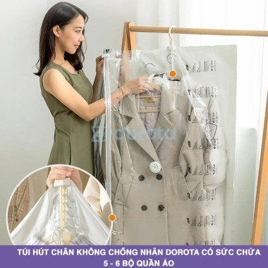 Túi hút chân không DOROTA chống nhăn không bơm, móc treo, tái sử dụng bảo quản áo 6
