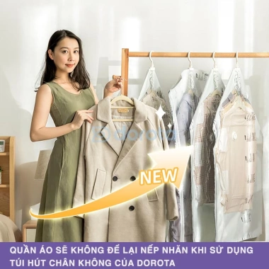 Túi hút chân không DOROTA chống nhăn không bơm, móc treo, tái sử dụng bảo quản áo 7