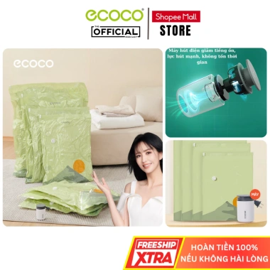 Túi Hút Chân Không ECOCO Đựng Quần Áo, Chăn Màn Dai, Tiết Kiệm Không Gian, Dùng Nhiều Lần