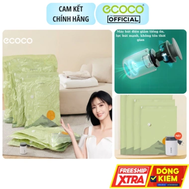 Túi hút chân không ECOCO - Đựng quần áo, chăn màn, tiết kiệm, dùng lại, 31.600₫