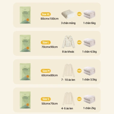 Túi hút chân không ECOCO - Đựng quần áo, chăn màn, tiết kiệm, dùng lại, 31.600₫ 3 Túi hút chân không ECOCO - Đựng quần áo, chăn màn, tiết kiệm, dùng lại, 31.600₫ 3