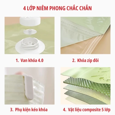 Túi hút chân không ECOCO - Đựng quần áo, chăn màn, tiết kiệm, dùng lại, 31.600₫