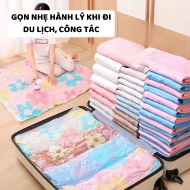 Túi Hút Chân Không ENODA HOME Dày Dặn + Bơm M003 - Bảo Quản Quần Áo, Chống ẩm mốc, Giá chỉ 15.000 VND
