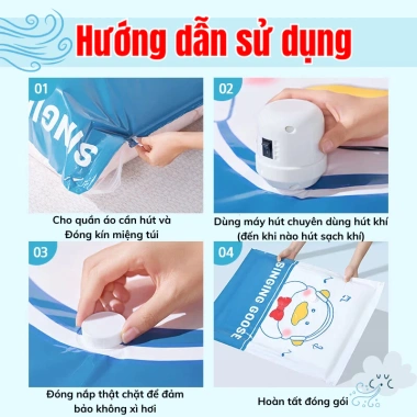 Túi hút chân không JoyHaven - Xếp gọn quần áo, ga gối, không gian du lịch