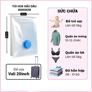 Túi hút chân không PA-PE đựng quần áo, chăn gối, hút điện, giảm 18% chỉ 7.990₫ 10 Túi hút chân không PA-PE đựng quần áo, chăn gối, hút điện, giảm 18% chỉ 7.990₫ 10