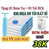 Túi hút chân không PA-PE đựng quần áo, chăn gối hút điện, không gian gọn gàng, 7.990₫