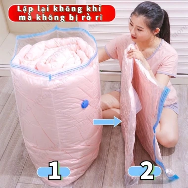 Túi hút chân không PA-PE đựng quần áo, chăn gối hút điện, không gian gọn gàng, 7.990₫