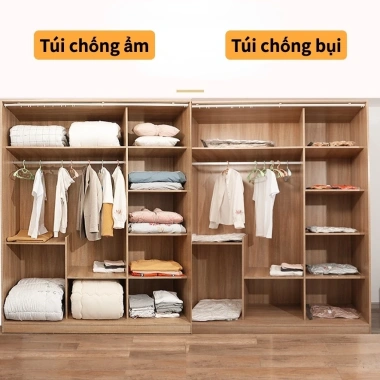 Túi hút chân không PA-PE đựng quần áo, chăn gối hút điện, không gian gọn gàng, 7.990₫