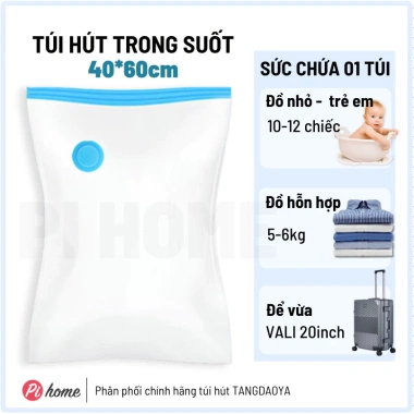 Túi hút chân không quần áo 5 móc treo - Bảo quản không nhăn, gọn tủ, chỉ 7.900₫ 9