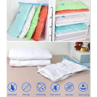 Túi Hút Chân Không Quần Áo, Túi Nén Chăn Gối Gấp Gọn máy hút tay & máy, 12.000