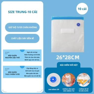 Túi hút chân không TD33 dày 30µm - Đựng thực phẩm, giữ tươi, đông lạnh, nén kín rau củ, chỉ 99.000₫