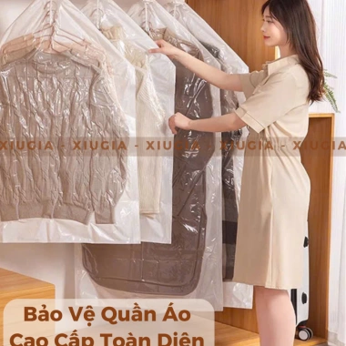 Túi Hút Chân Không Treo Váy và Áo Khoác XIUGIA Dày Dặn - 5 Lỗ Treo, Tùy Chọn Bơm Hút, Giá 52.000 VND