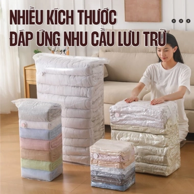 Túi Hút Chân Không YUUS Không Cần Bơm - Đựng Quần Áo, Chăn Màn, Tiết Kiệm 20% 6