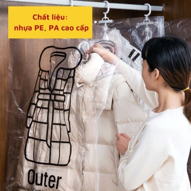 Túi hút nén chân không + móc treo 360 chống nhăn, bảo vệ quần áo, chăn màn - Giá 15.000đ 3 Túi hút nén chân không + móc treo 360 chống nhăn, bảo vệ quần áo, chăn màn - Giá 15.000đ 3