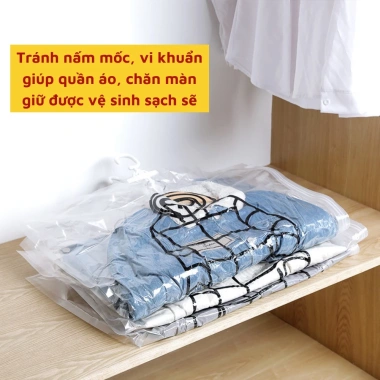 Túi hút nén chân không + móc treo 360 chống nhăn, bảo vệ quần áo, chăn màn - Giá 15.000đ 9 Túi hút nén chân không + móc treo 360 chống nhăn, bảo vệ quần áo, chăn màn - Giá 15.000đ 9