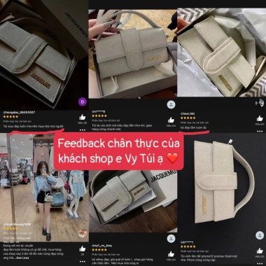 Túi Jac ngang be vải size 20 full hộp kèm dây đeo chéo chuẩn súp 265.000đ