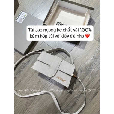 Túi Jac ngang be vải size 20 full hộp kèm dây đeo chéo chuẩn súp 265.000đ