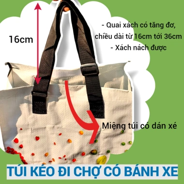 Túi kéo đi chợ bánh xe gấp gọn, giỏ bánh xe tiện dụng - Giá chỉ 82.000đ 2