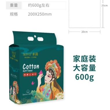 Túi khăn mặt khô dạng rút dùng 1 lần, không chất phụ da, 125 tờ 25x20cm - Giá 160k 7