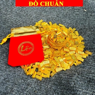 Túi Lộc Mini Cây Vàng 9.999 Combo 20/50 Thỏi - Phong Thủy Két Sắt Giá 7.420₫