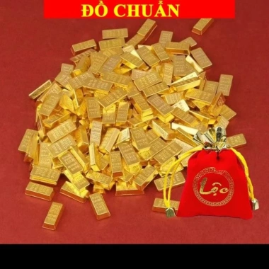 Túi Lộc Mini Cây Vàng 9.999 Combo 20/50 Thỏi - Phong Thủy Két Sắt Giá 7.420₫