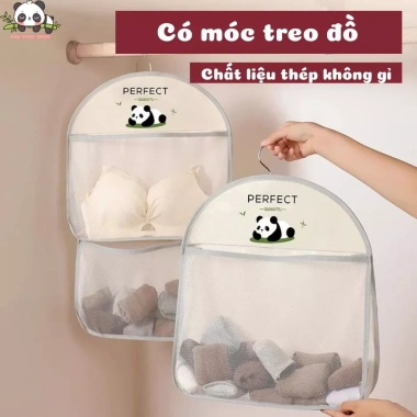 Túi Lưới 3 Tầng Treo Đồ Lót Tất Vớ Có Móc Gấp Gọn Giỏ Đựng Cá Nhân 7