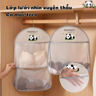 Túi Lưới 3 Tầng Treo Đồ Lót Tất Vớ Có Móc Gấp Gọn Giỏ Đựng Cá Nhân 8
