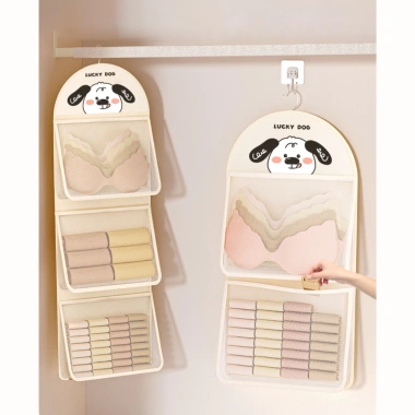 Túi lưới đa năng 3 ngăn đựng đồ lót, vớ, quần áo - gọn gàng, treo tủ, giá chỉ 38.000đ