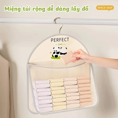Túi lưới đa năng 3 ngăn đựng đồ lót, vớ, quần áo - gọn gàng, treo tủ, giá chỉ 38.000đ