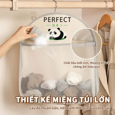 Túi Lưới Đa Ngăn 1-3 Ngăn Treo Móc Rộng, Đựng Quần Áo & Đồ Nhà Bếp Đa Năng 4