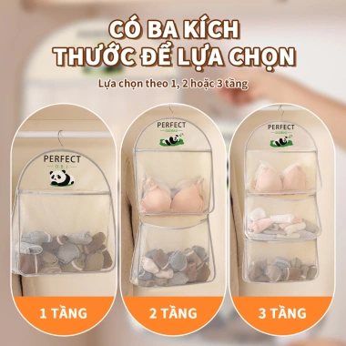 Túi Lưới Đa Ngăn 1-3 Ngăn Treo Móc Rộng, Đựng Quần Áo & Đồ Nhà Bếp Đa Năng 6
