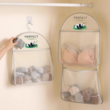 Túi lưới đựng đồ lót, tất vớ, họa tiết gấu trúc 3 ngăn - Giá chỉ 30.000₫