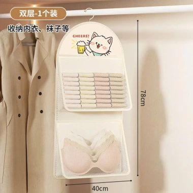 Túi lưới đựng đồ lót, tất vớ treo tủ 1-3 tầng, móc treo tiện lợi, giảm còn 45k 4