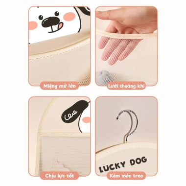 Túi Lưới Đựng Đồ Lót Tất Vớ Treo Tủ Quần Áo - Giỏ Đa Năng 1-2-3 Ngăn Gọn Gàng, 44k