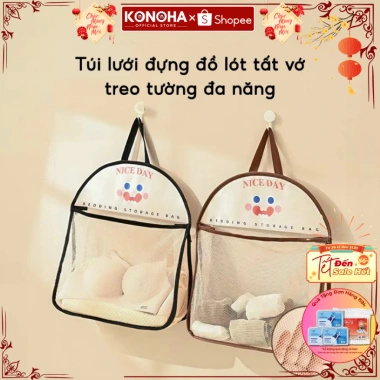 Túi Lưới Đựng Đồ Lót Tất Vớ Treo Tường - Giỏ Treo Có Quai Xách Nhỏ Gọn 17.000 VND