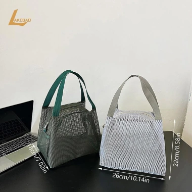 Túi lưới dung tích lớn có tay cầm Túi trang điểm du lịch dây kéo mỹ phẩm mới 5